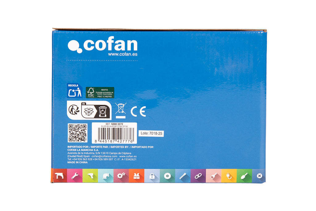 Cofan – Pack Cargador 20 V 4.5 A + Batería 20 V 4.0 Ah Li-Ion | Sistema 1 for All | Protección Contra Sobrecarga