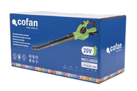 Cofan – Sopladora Eléctrica a Batería Li-ion 20 V | 12.000 rpm | 2 Velocidades | Con Batería y Cargador