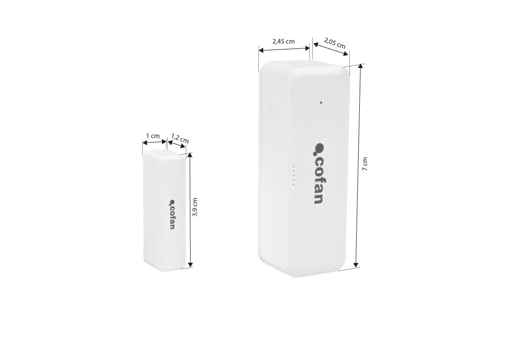 Cofan – Sensor Inteligente para Puertas y Ventanas | WiFi y Bluetooth | Compatible con Alexa y Google | Protección Antirrobo