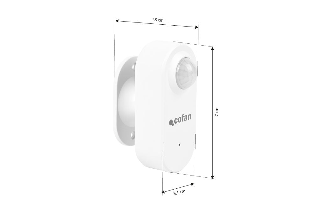 Cofan – Sensor de Movimiento Inteligente | WiFi + Bluetooth | Compatible con Alexa y Google | Seguridad para el Hogar