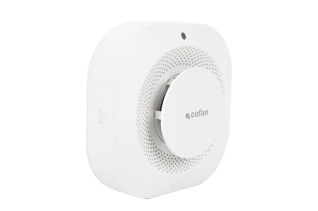 Cofan – Detector de Humo Inteligente | WiFi + Bluetooth | Compatible con Alexa y Google | Alarma 80 dB | App Smart Life