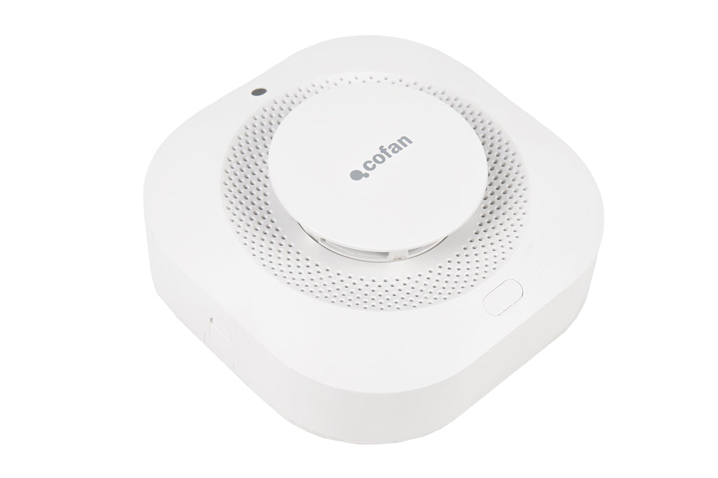 Cofan – Detector de Humo Inteligente | WiFi + Bluetooth | Compatible con Alexa y Google | Alarma 80 dB | App Smart Life