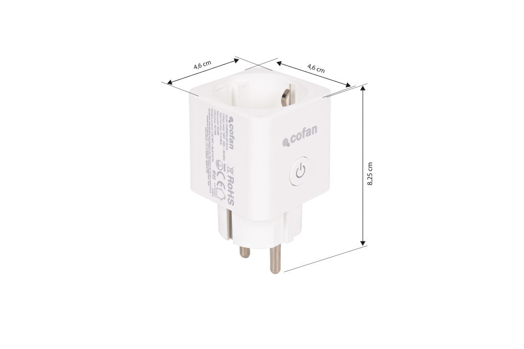 Cofan – Enchufe Inteligente WiFi + Bluetooth | Control Remoto desde App | Compatible con Alexa y Google | Temporizador y Protección Infantil