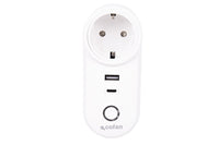 Cofan – Enchufe Inteligente WiFi con USB y USB-C | Control Remoto por App | Compatible con Alexa y Google | Temporizador y Protección Infantil