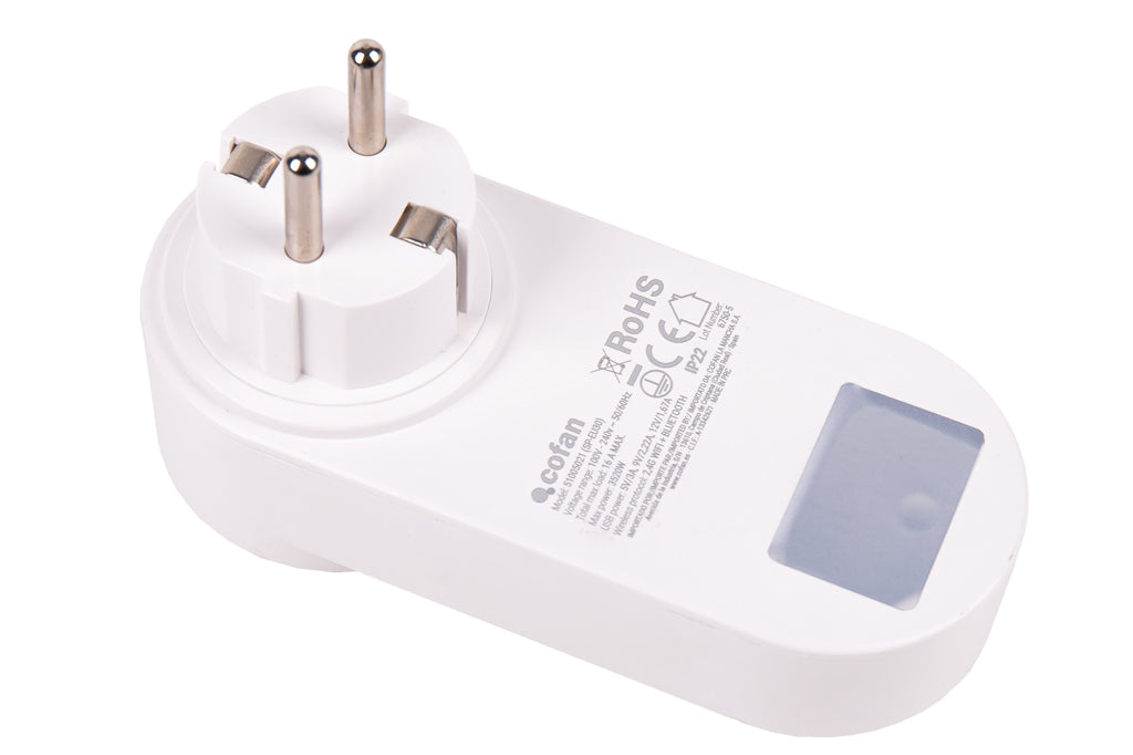 Cofan – Enchufe Inteligente WiFi con USB y USB-C | Control Remoto por App | Compatible con Alexa y Google | Temporizador y Protección Infantil