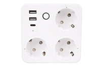 Cofan – Regleta Inteligente WiFi con 3 Tomas + 2 Puertos USB + 1 USB-C | Control Remoto | Compatible con Alexa y Google | App Smart Life o Tuya