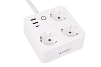 Cofan – Regleta Inteligente WiFi con 3 Tomas + 2 Puertos USB + 1 USB-C | Control Remoto | Compatible con Alexa y Google | App Smart Life o Tuya