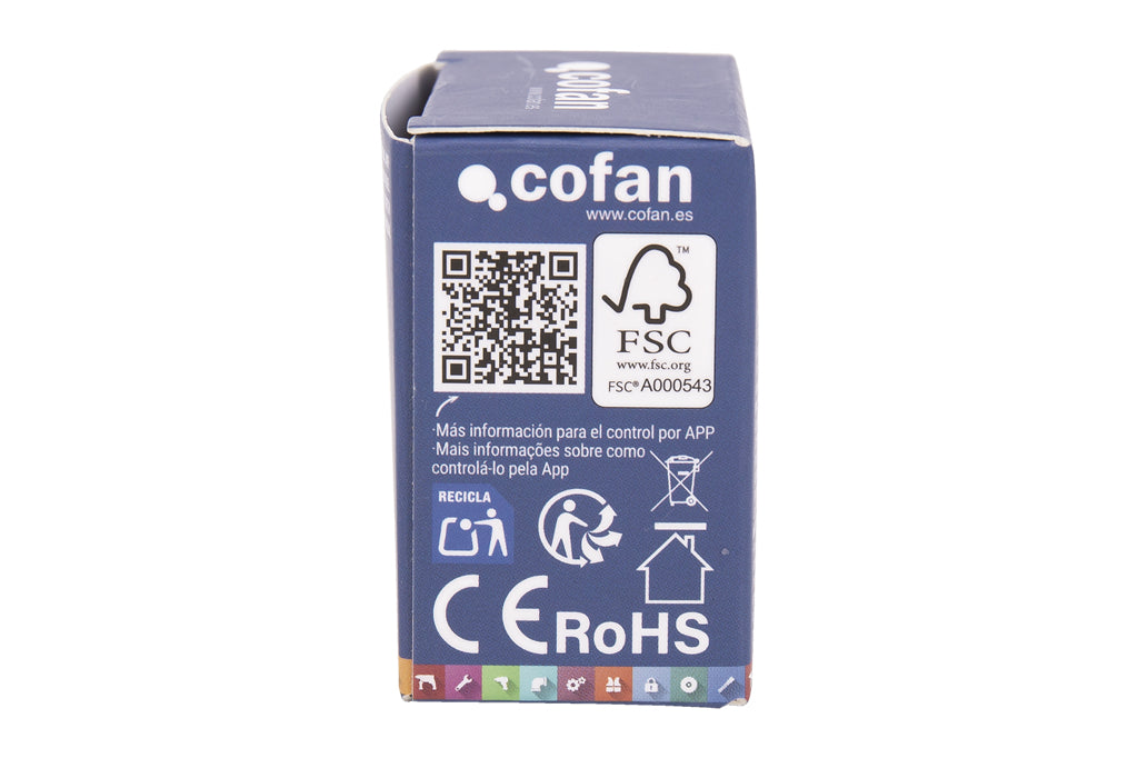 Cofan – Relé WiFi Inteligente Individual 16A | Automatiza Interruptores y Enchufes | Compatible con App Smart Life y Tuya | Alexa y Google
