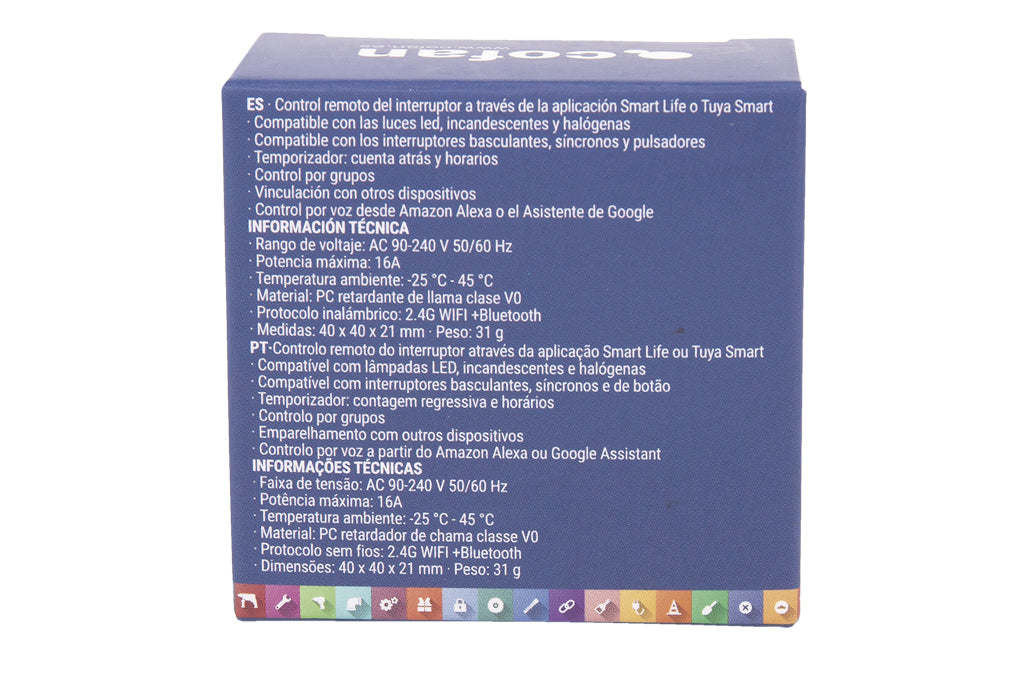 Cofan – Relé WiFi Inteligente Individual 16A | Automatiza Interruptores y Enchufes | Compatible con App Smart Life y Tuya | Alexa y Google