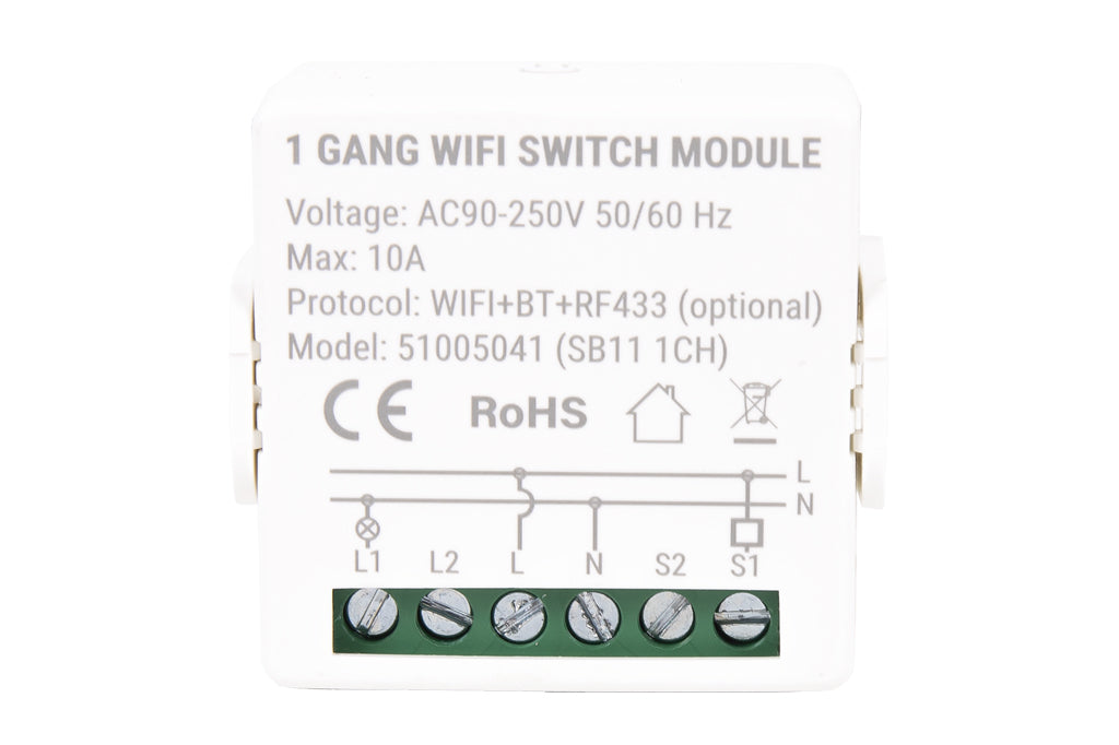 Cofan – Relé Inteligente WiFi 1 Interruptor | Para Luces hasta 10 A | Control por App Smart Life o Tuya | Compatible con Alexa y Google
