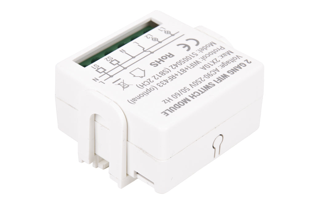 Cofan – Relé Inteligente WiFi de 2 Interruptores | Control Independiente de Luces | App Smart Life o Tuya | Compatible con Alexa y Google