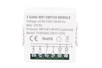 Cofan – Relé Inteligente WiFi de 2 Interruptores | Control Independiente de Luces | App Smart Life o Tuya | Compatible con Alexa y Google