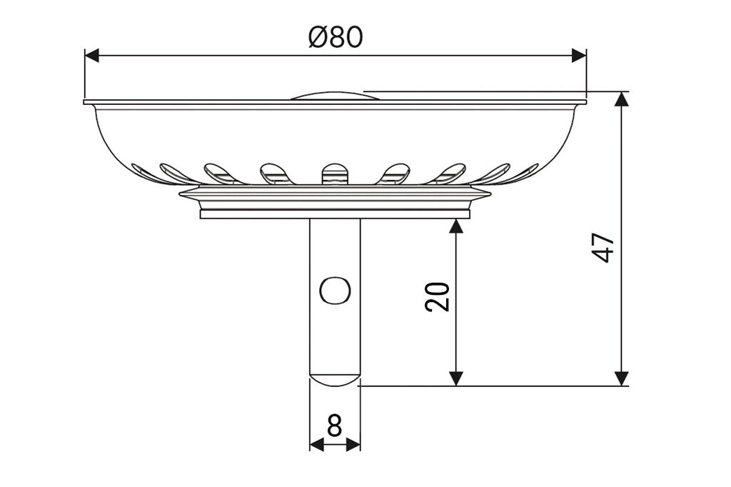 Cofan – Rejilla Filtro Cesta Desagüe | Acero Inoxidable | Ø80 mm | Compatible con Fregaderos TEKA