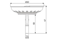 Cofan – Rejilla Filtro Cesta Desagüe | Acero Inoxidable | Ø80 mm | Compatible con Fregaderos TEKA