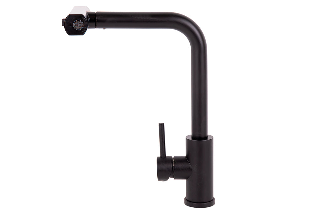 Cofan – Grifo de Cocina Negro 3 Funciones | Giro 360° | Acero Inox 304 | Cartucho Cerámico Ø35 mm