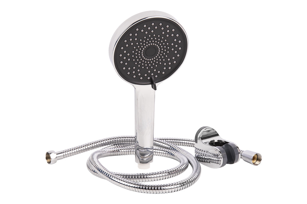 Cofan – Kit de Ducha: Mango + Flexo + Soporte | 3 Funciones | ABS Cromado | Ahorro 9 l/min