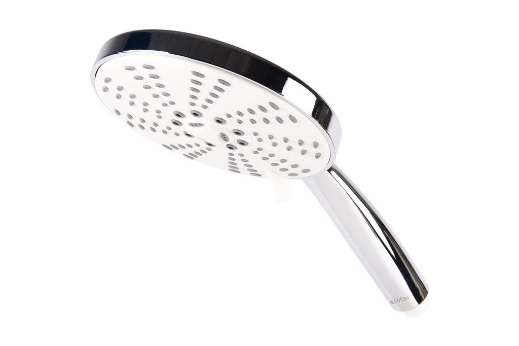 Cofan – Mango de Ducha Cromado de Alta Presión | 5 Funciones | Ø15,5 cm | Ahorro 9 l/min