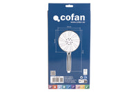Cofan – Mango de Ducha Cromado de Alta Presión | 5 Funciones | Ø15,5 cm | Ahorro 9 l/min