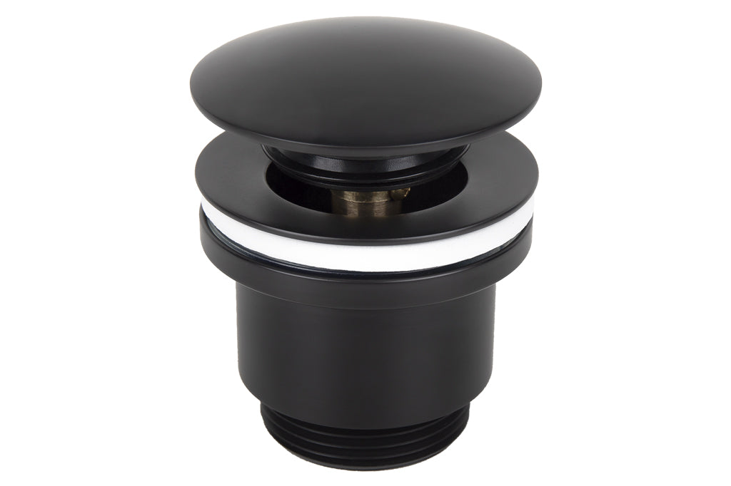 Cofan – Válvula Click-Clack Ø63 mm | Latón Negro Mate | Rosca 1" 1/4 | Universal con y sin Rebosadero