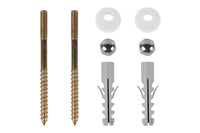 Cofan – Conjunto de Tornillos Verticales | Fijación para Inodoro | M5 x 75 mm | Incluye Tapones y Tacos