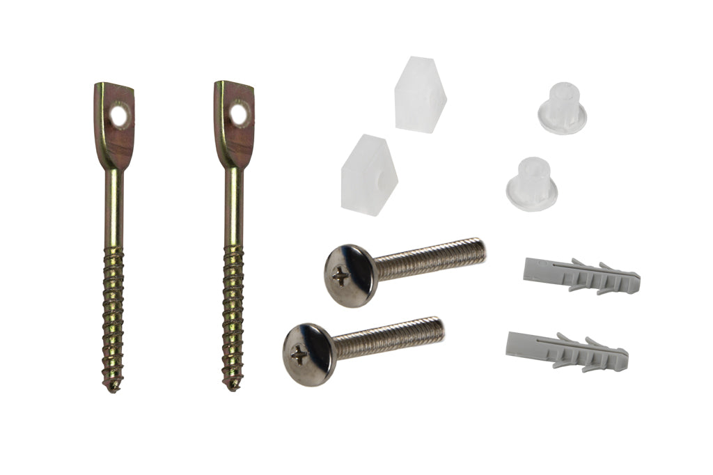 Cofan – Conjunto de Tornillos Horizontales | Fijación para Inodoro | M5 x 75 mm | Incluye Tapones y Tacos