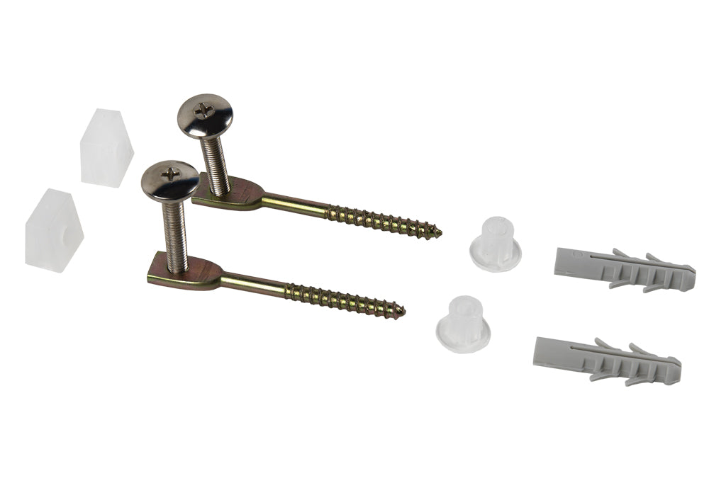 Cofan – Conjunto de Tornillos Horizontales | Fijación para Inodoro | M5 x 75 mm | Incluye Tapones y Tacos