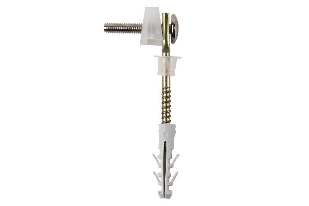 Cofan – Conjunto de Tornillos Horizontales | Fijación para Inodoro | M5 x 75 mm | Incluye Tapones y Tacos