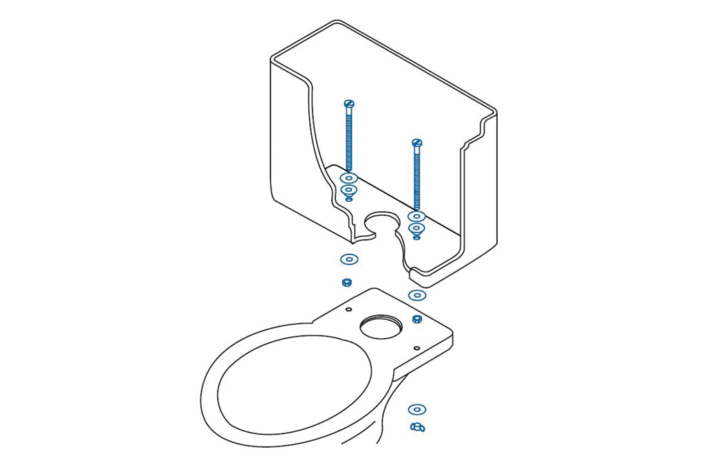Cofan – Conjunto de Tornillos para Taza o Cisterna | M6 x 90 mm | Acero Inoxidable | Incluye Juntas y Palomillas