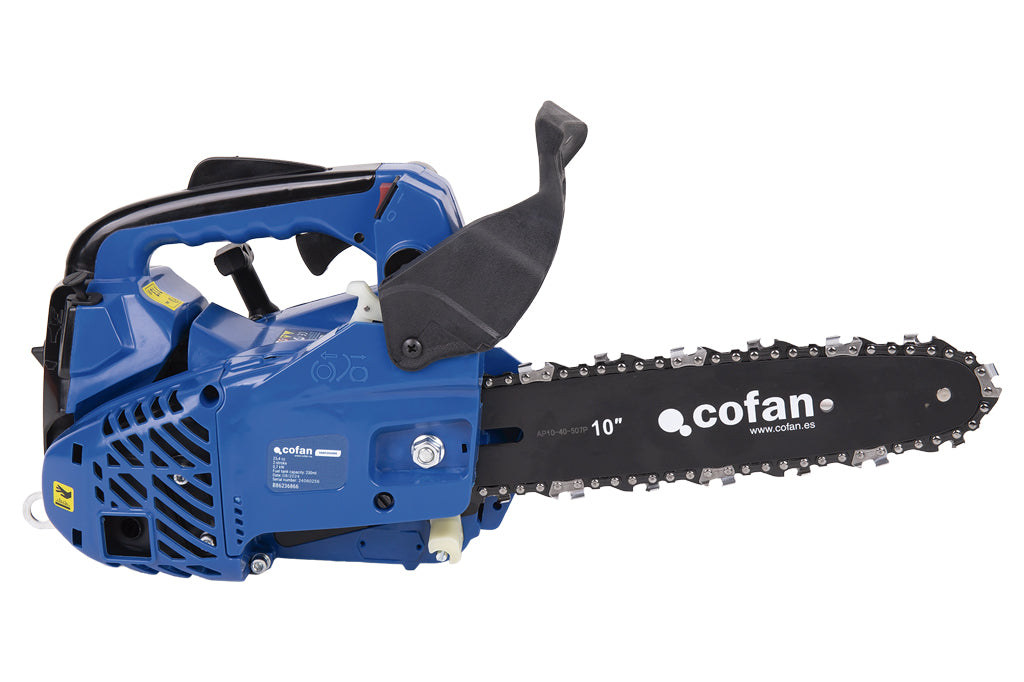 Cofan – Motosierra de Poda Gasolina 25,4 cc Vancouver | Espada 10” | 0,9 CV | Cadena 3/8” Bajo Perfil | Antivibración
