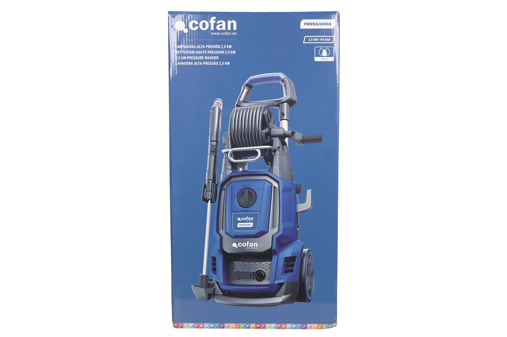Cofan – Limpiadora de Alta Presión Pensilvania | 2500 W | 195 bares | Sistema TSS Antigoteo