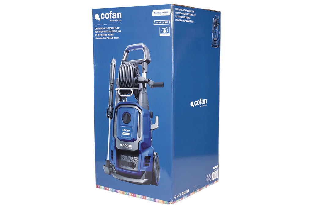 Cofan – Limpiadora de Alta Presión Pensilvania | 2500 W | 195 bares | Sistema TSS Antigoteo