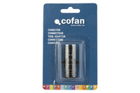 Cofan – Conector Doble para Mangueras de Jardín | Unión Manguera-Manguera | Polietileno Resistente | Instalación Rápida