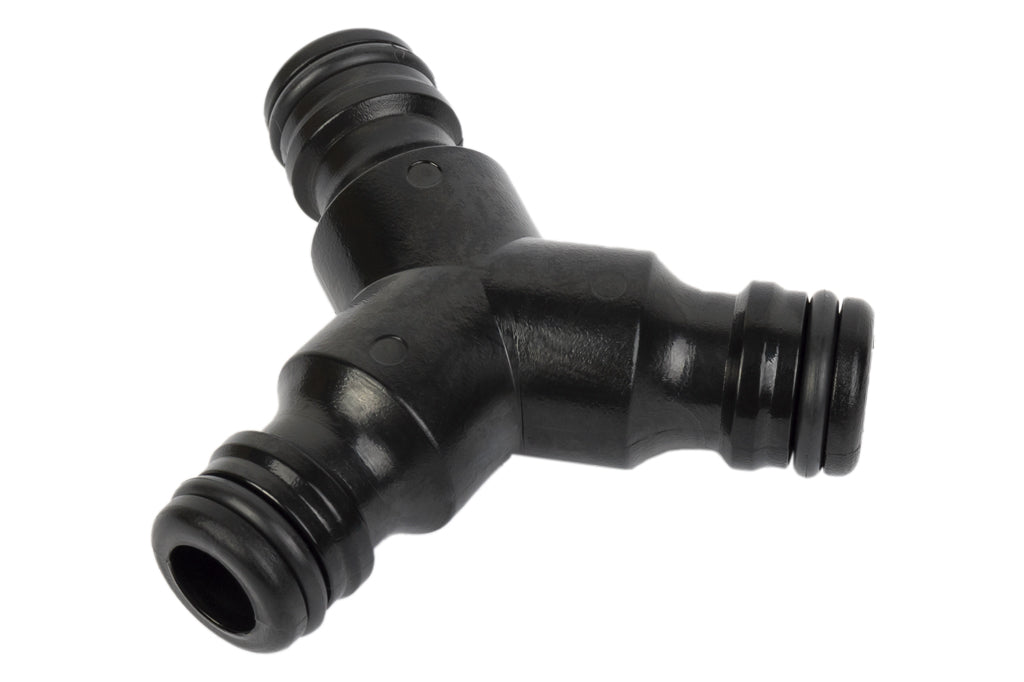 Cofan – Conector Triple en Forma de Y para Mangueras de Jardín | Unión Manguera-Manguera | Polietileno Resistente | Instalación Rápida