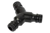 Cofan – Conector Triple en Forma de Y para Mangueras de Jardín | Unión Manguera-Manguera | Polietileno Resistente | Instalación Rápida