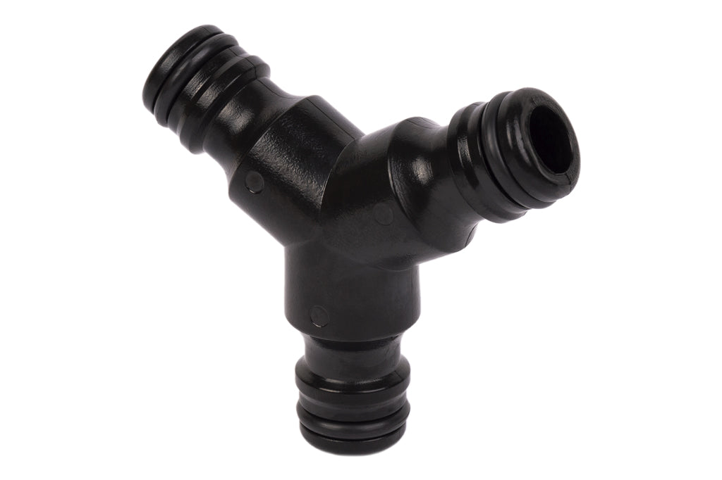 Cofan – Conector Triple en Forma de Y para Mangueras de Jardín | Unión Manguera-Manguera | Polietileno Resistente | Instalación Rápida