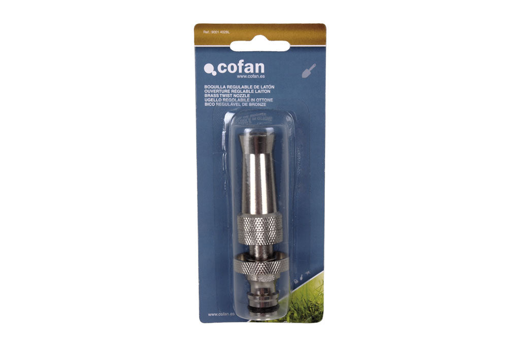 Cofan – Boquilla Regulable de Latón para Mangueras de Jardín | Ajuste Rápido y Varios Tipos de Riego