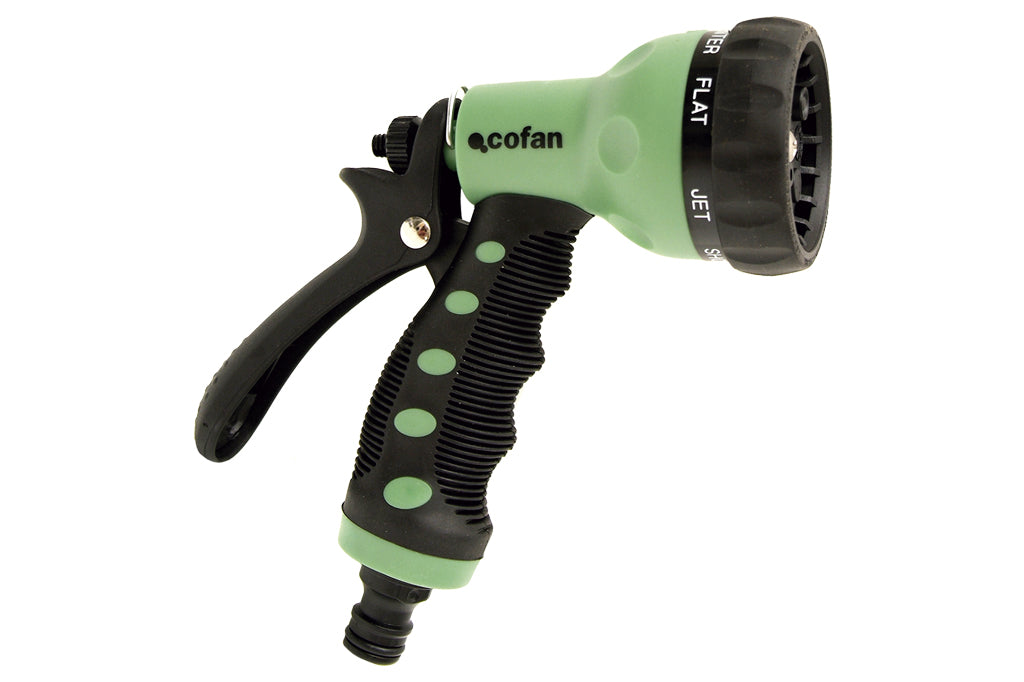 Cofan – Pistola de Riego ABS con 7 Posiciones | Ergonómica y Ligera | Ideal para Jardín, Plantas y Césped