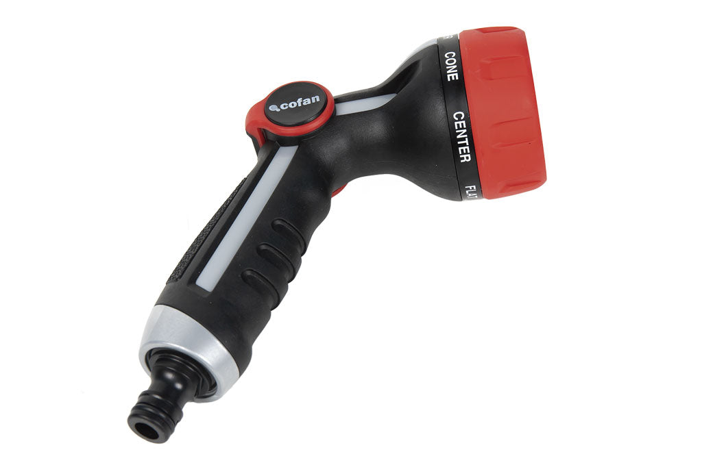 Cofan – Pistola de Riego 7 Modos con Control de Caudal | Diseño Ergonómico | Ideal para Jardín y Limpieza