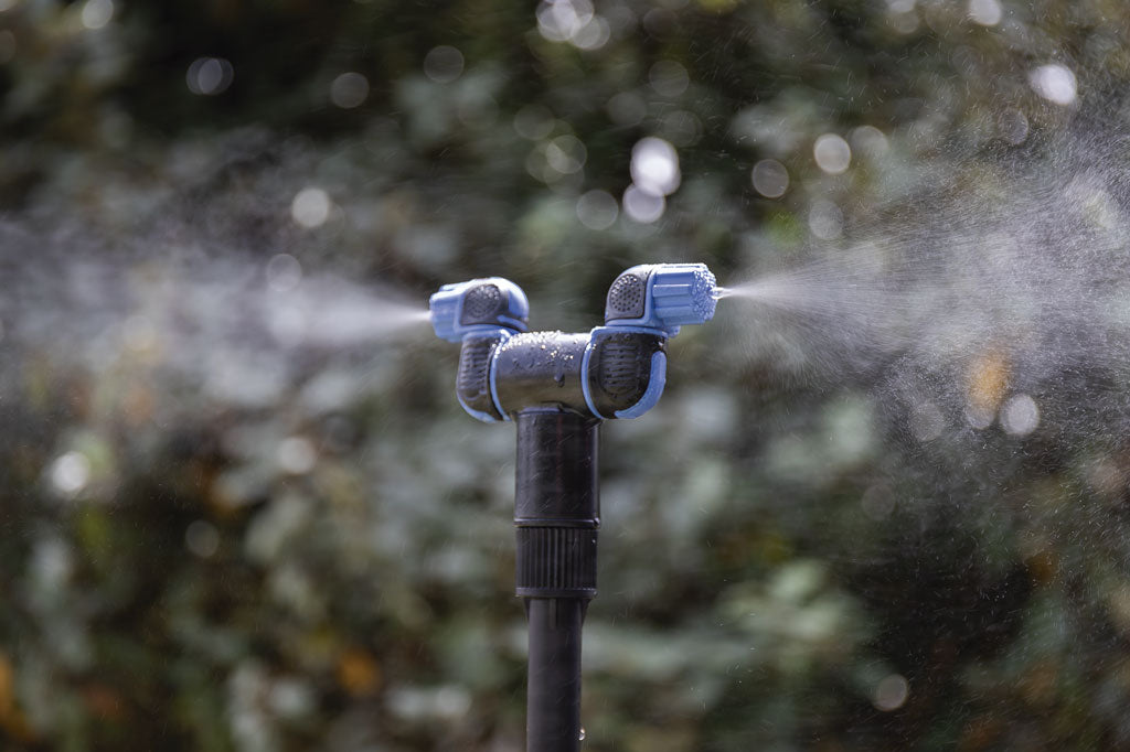 Cofan – Torre de Nebulización Extensible | Altura Ajustable 12 a 48 cm | Boquillas de Ángulo Libre | Para Jardines y Exteriores
