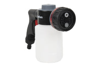 Cofan – Pistola de Riego con 6 Modos y Depósito de Jabón 500 ml | Multifunción para Jardín y Limpieza | Control de Espuma