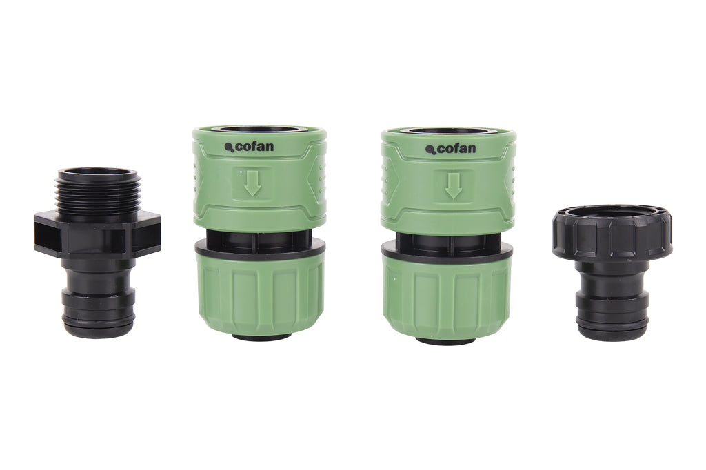 Cofan – Racor Reparador de Mangueras de Jardín 1" Ø25 mm | Conector de ABS | Resistente a UV | Conexión Rápida