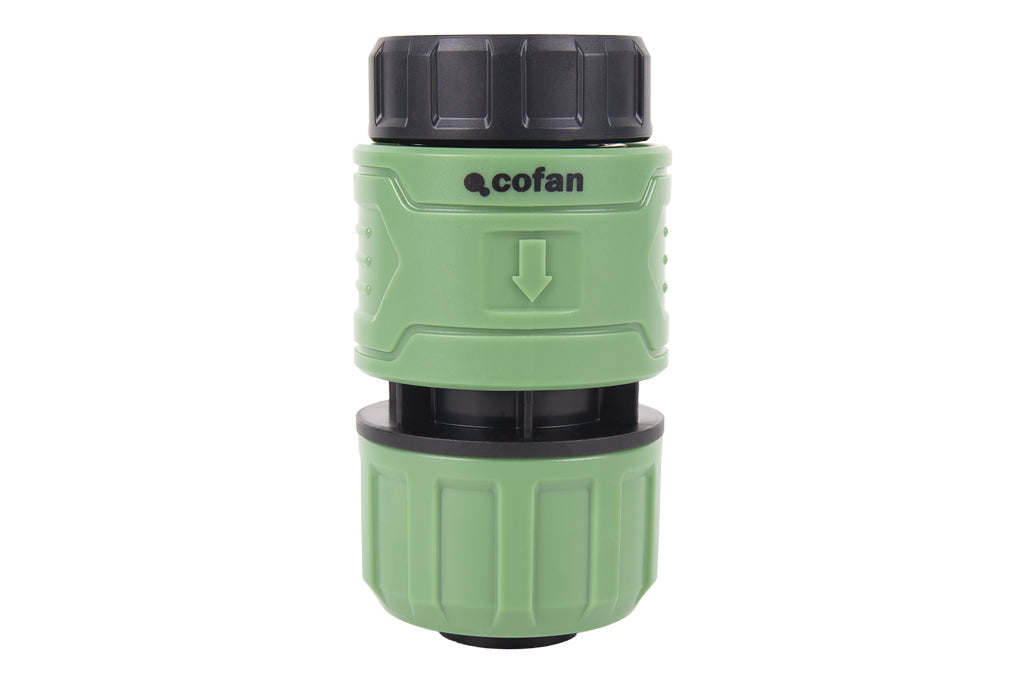 Cofan – Racor Reparador de Mangueras de Jardín 1" Ø25 mm | Conector de ABS | Resistente a UV | Conexión Rápida