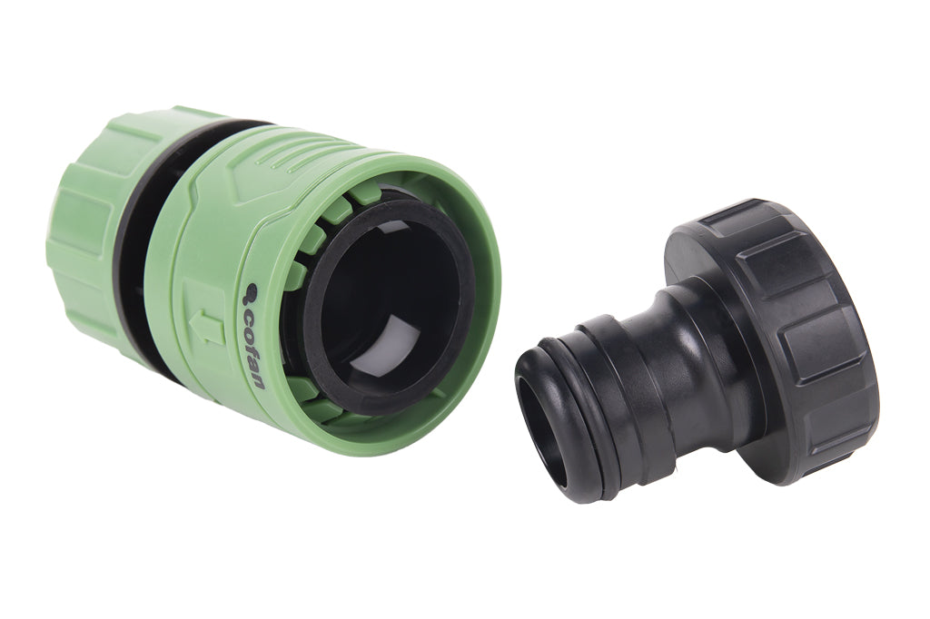 Cofan – Racor Reparador de Mangueras de Jardín 1" Ø25 mm | Conector de ABS | Resistente a UV | Conexión Rápida