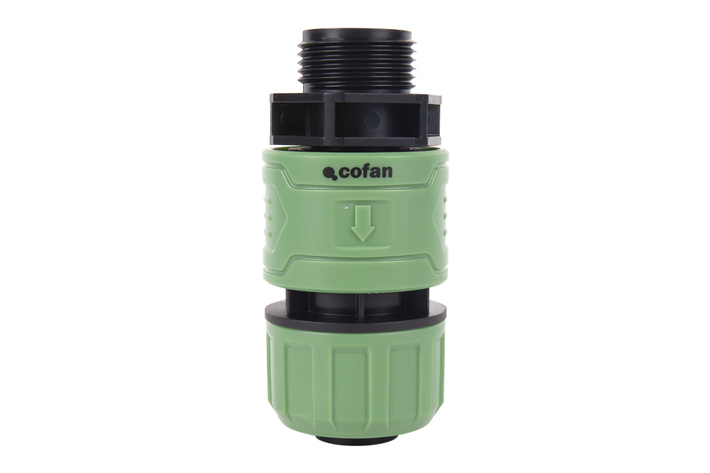 Cofan – Racor Reparador de Mangueras de Jardín 1" Ø25 mm | Conector de ABS | Resistente a UV | Conexión Rápida