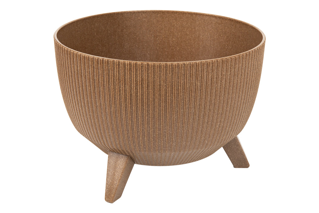 Cofan – Maceta Decorativa Marrón con Patas Desmontables | Diseño Rayado | Resistente a UV | Varias Medidas