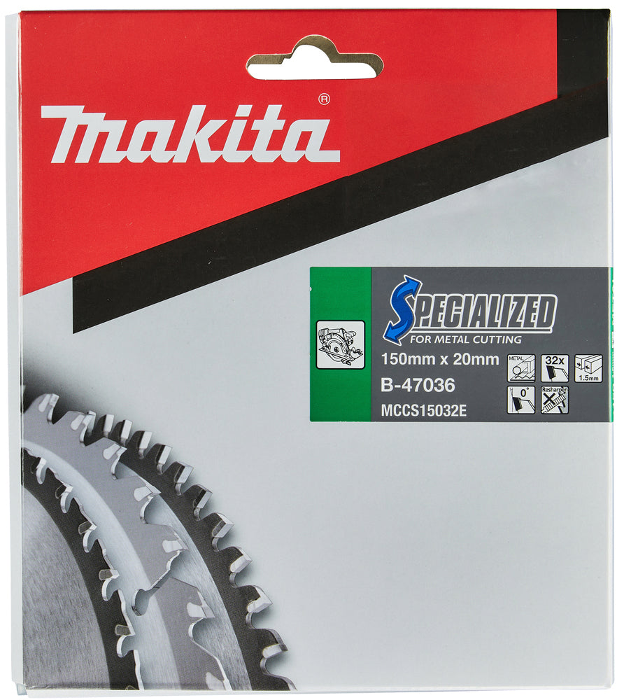 Makita Specialized T.C.T. Disco Sierra Circular B-47036 | 150 x 20 mm | 32 Dientes