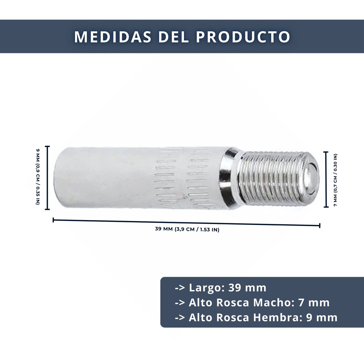 IBRIQO® Adaptador Prolongador para Válvula de Patinete Eléctrico