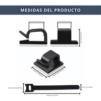 IBRIQO® 60 Clips Adhesivos Transparentes Sujeta Cables y 10 Bridas