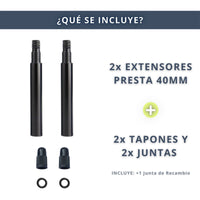 IBRIQO® Extensor 40mm Válvula Presta Bicicleta
