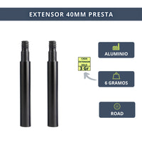 IBRIQO® Extensor 40mm Válvula Presta Bicicleta